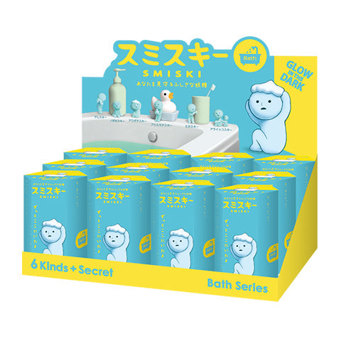 product packaging render of smiski bath series assortment box of 12
